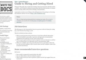 Guide to Hiring WriteTheDocs.org